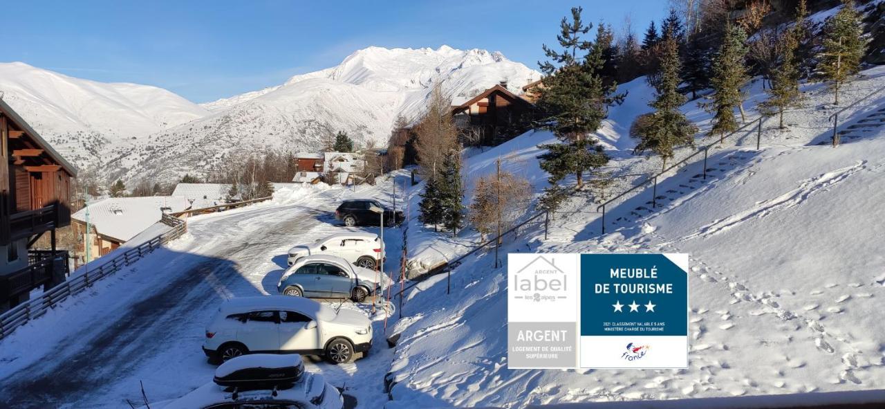 レ・デュー・アルプT2 Meuble Tourisme 3 Etoiles, Pied Des Pistes-Parking Prive Avec Balcon Et Superbe Vueアパートメント エクステリア 写真